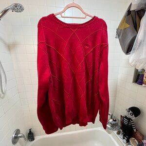 IZOD Red Textured Crewneck Sweater Men’s XXL 100% Cotton